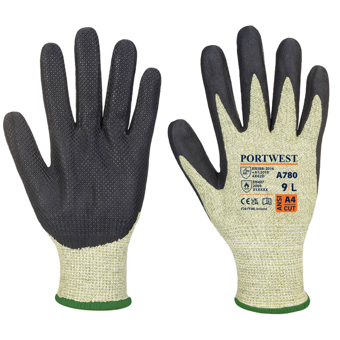 A780-FR Arc Cut D13 Level 2 Glove Green/Black