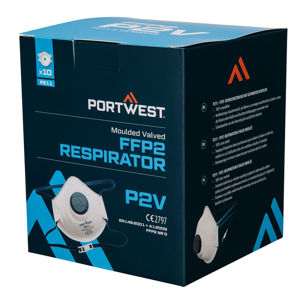 P211 - Moulded FFP2 Valved Respirator (Pk10)
